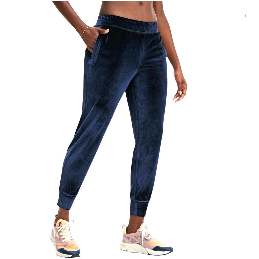 Fabletics Navy Daria Luxe Velour Jogger Pants S
